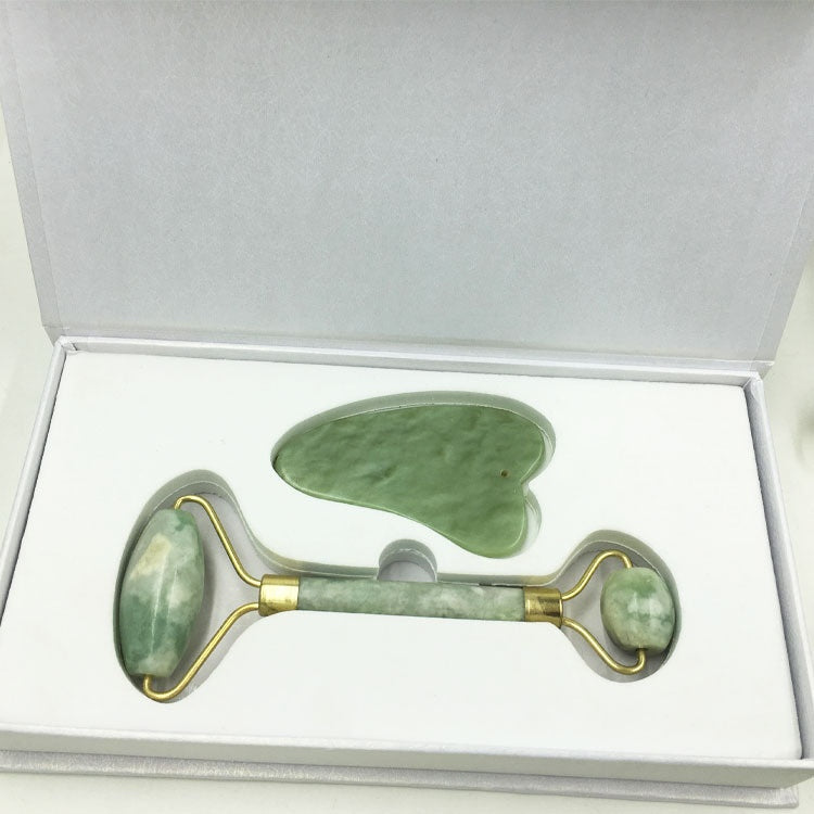 Loomi Facial-Axis™ Rose Quartz & Jade Facial Roller Set