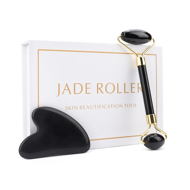 Loomi Facial-Axis™ Rose Quartz & Jade Facial Roller Set