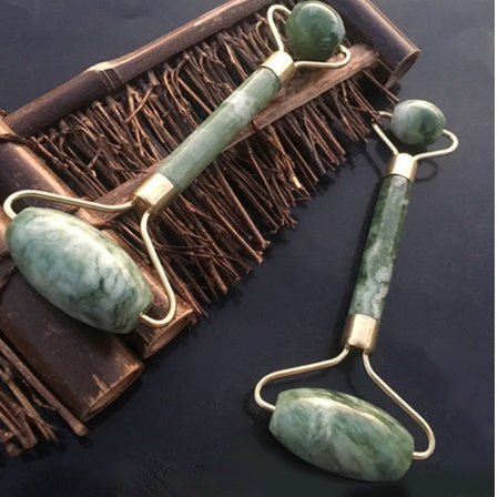 Loomi Facial-Axis™ Rose Quartz & Jade Facial Roller Set
