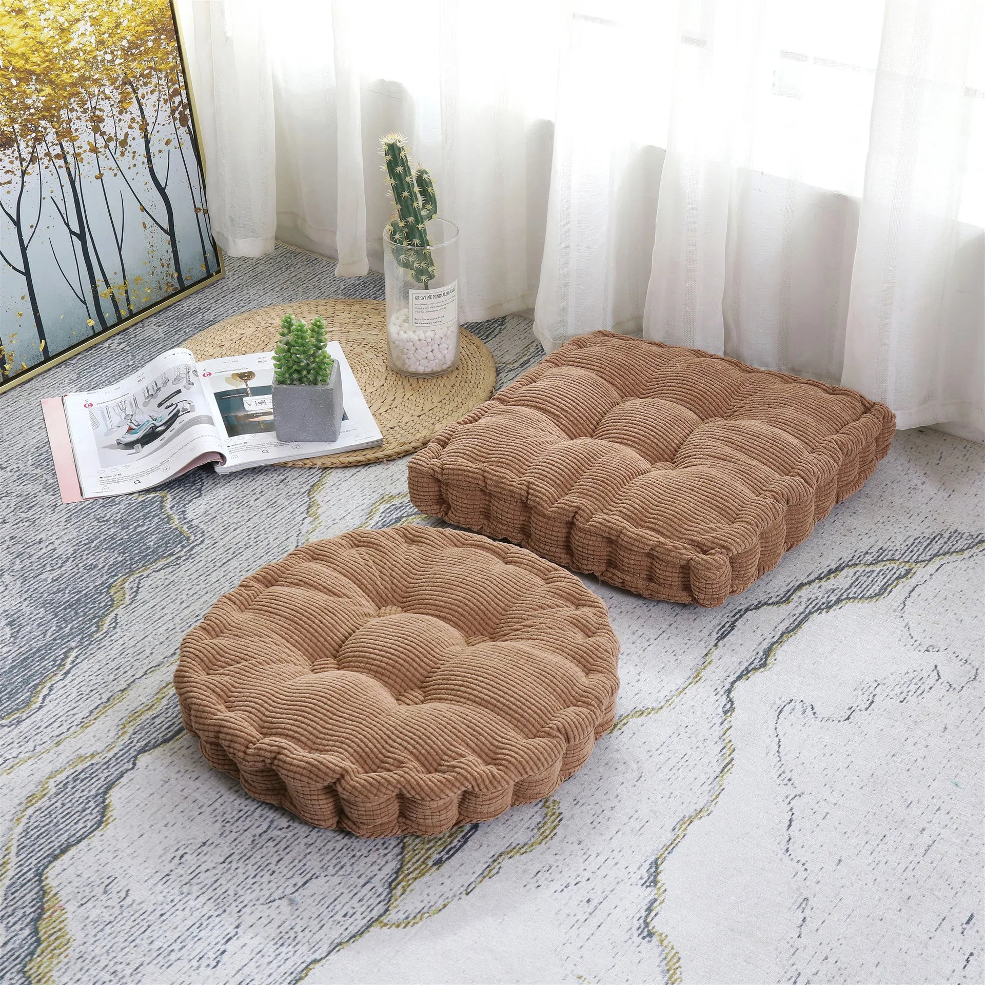 Loomi VelvetHearth™ Tatami Meditation & Yoga Cushion