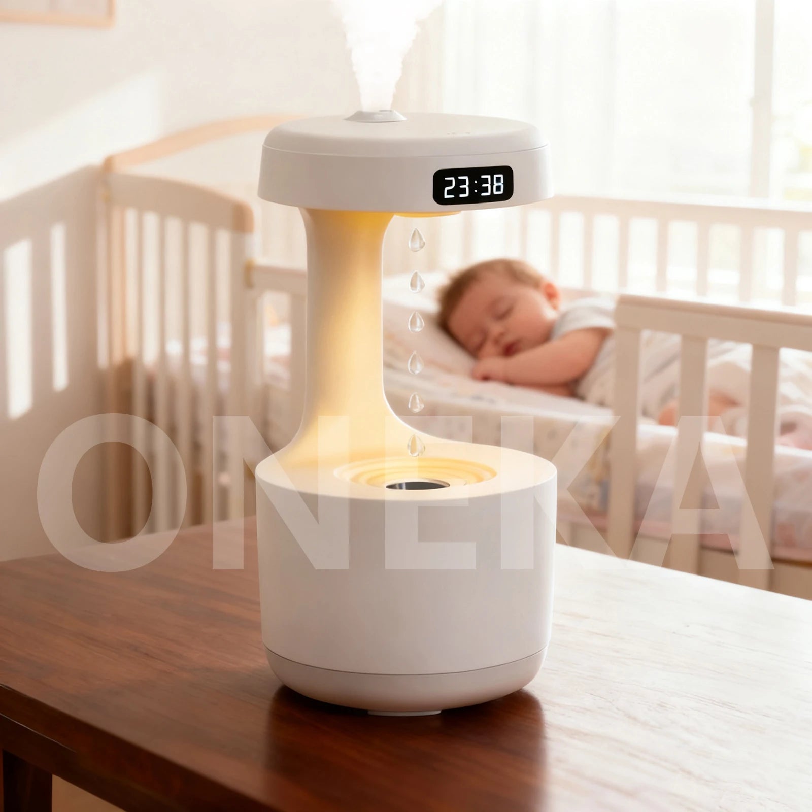 Loomi Oneka™ Anti-Gravity Humidifier with Digital Clock