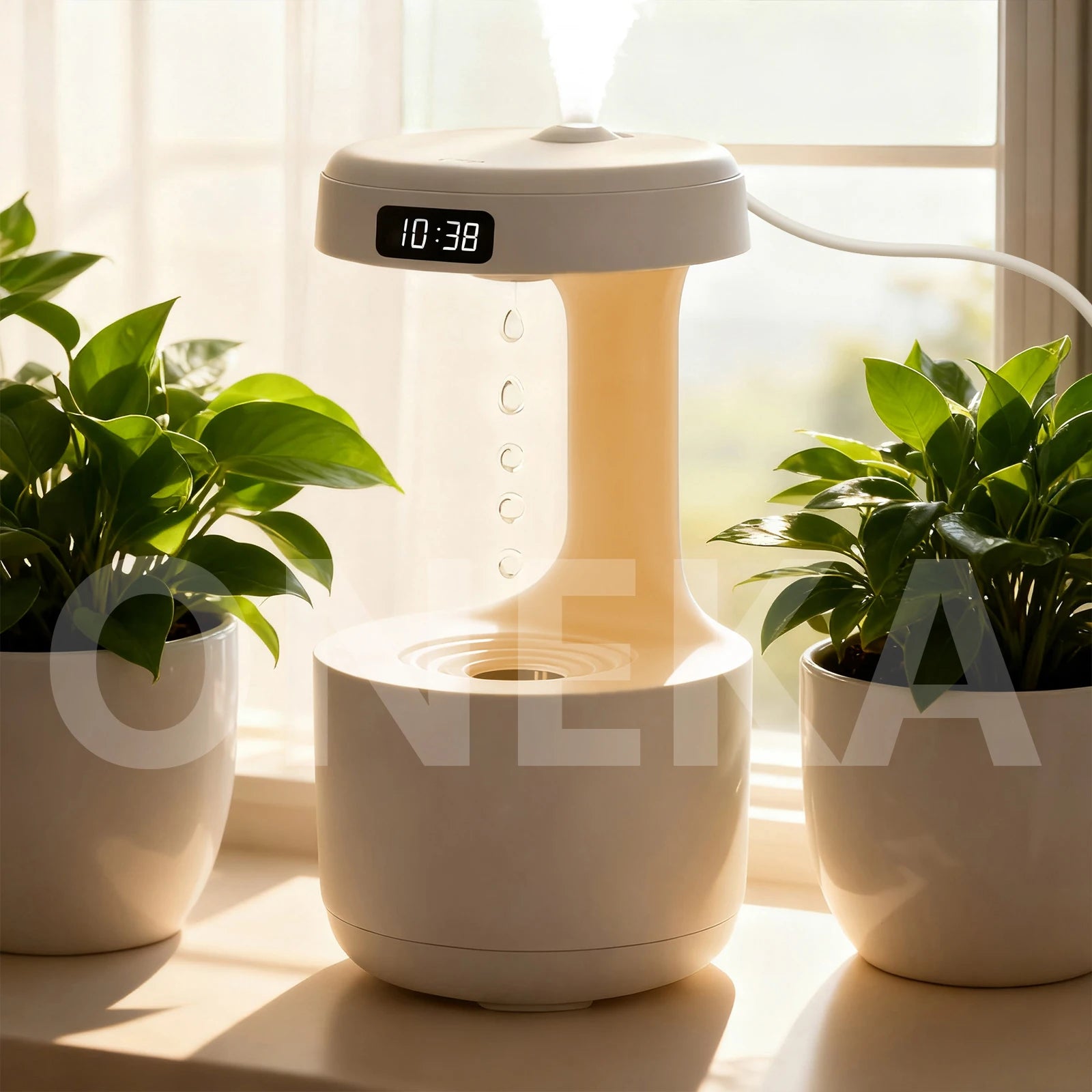 Loomi Oneka™ Anti-Gravity Humidifier with Digital Clock