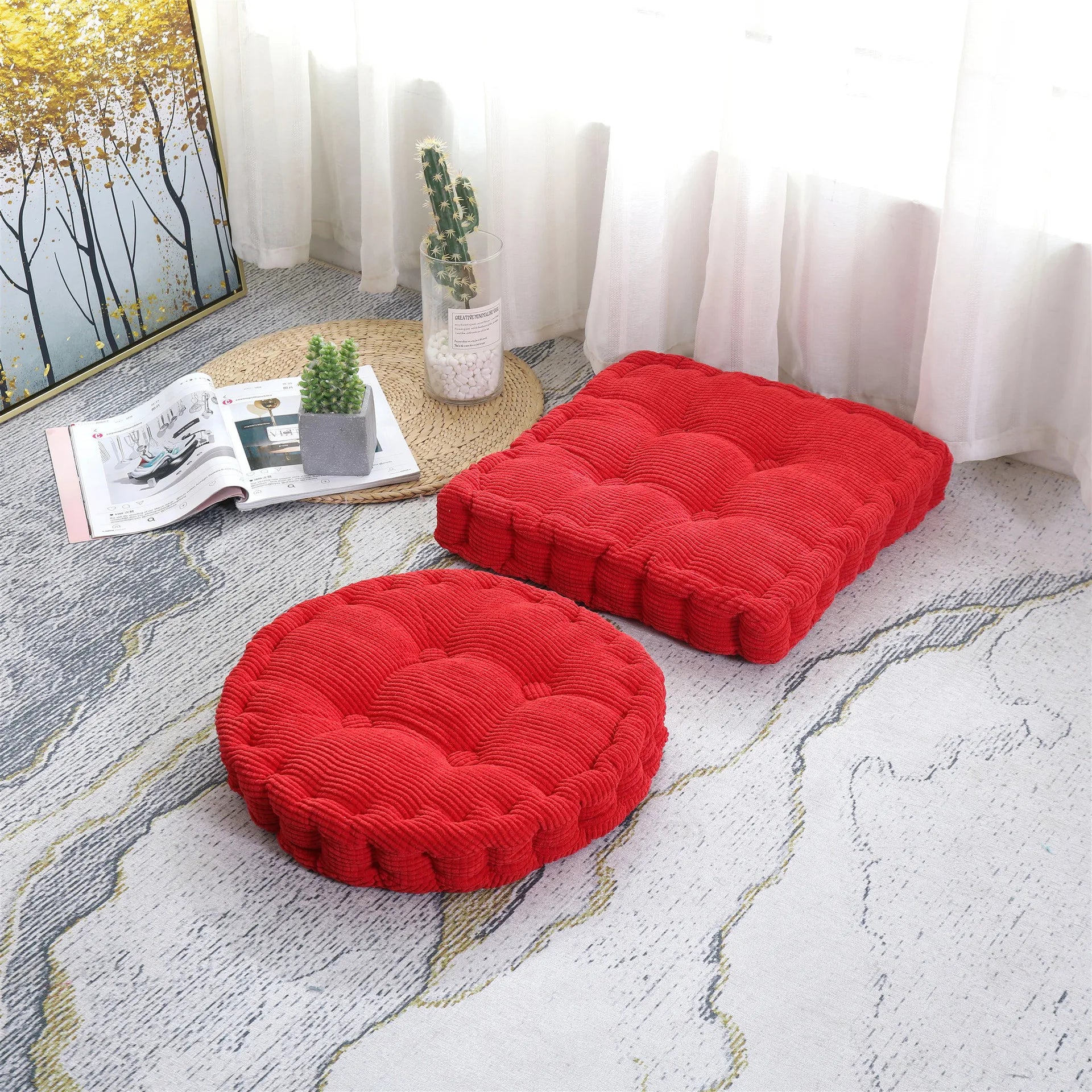 Loomi VelvetHearth™ Tatami Meditation & Yoga Cushion