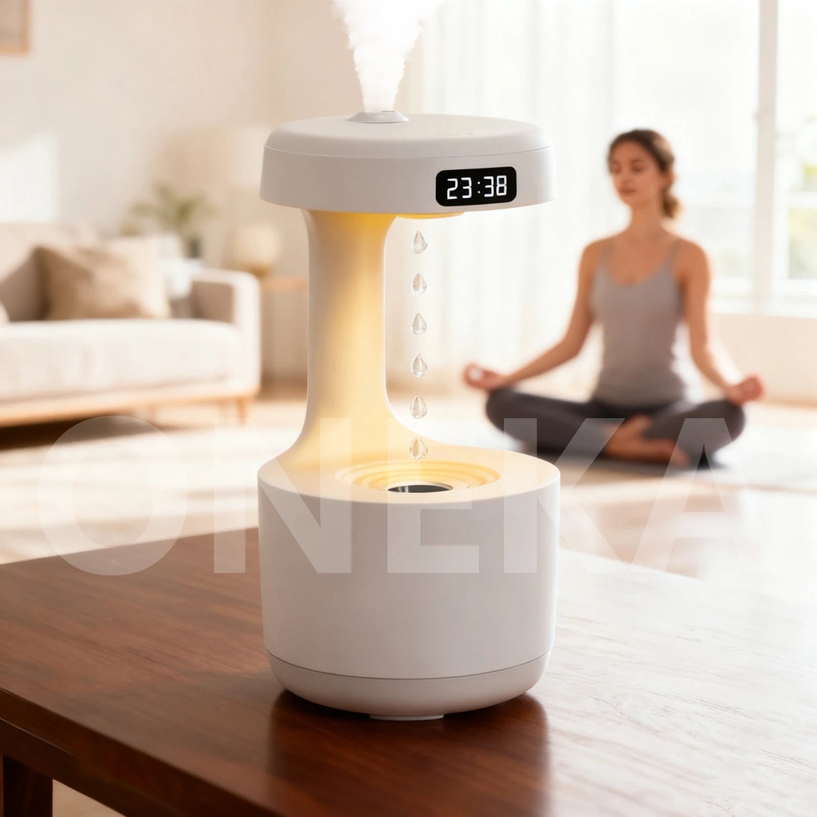 Loomi Oneka™ Anti-Gravity Humidifier with Digital Clock